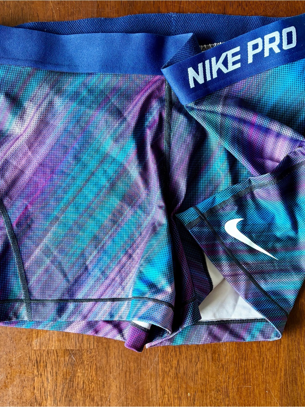 Nike Multicolor Blue Purple Black Dri-FIT Athletic Shorts